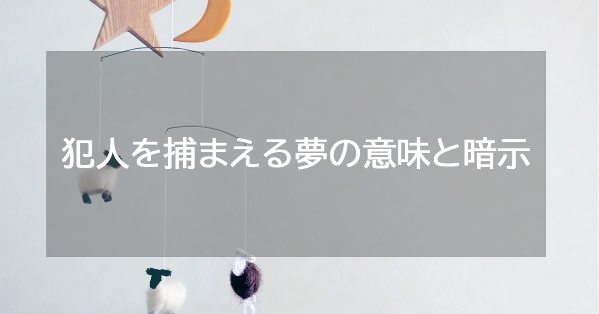 犯人を捕まえる夢の意味と暗示