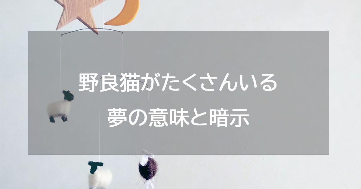 野良猫がたくさんいる夢の意味と暗示